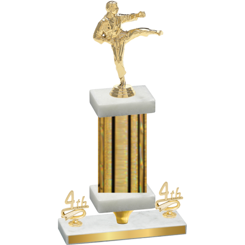 Premium Single Gold Glacier Fourth Place Karate Trophy