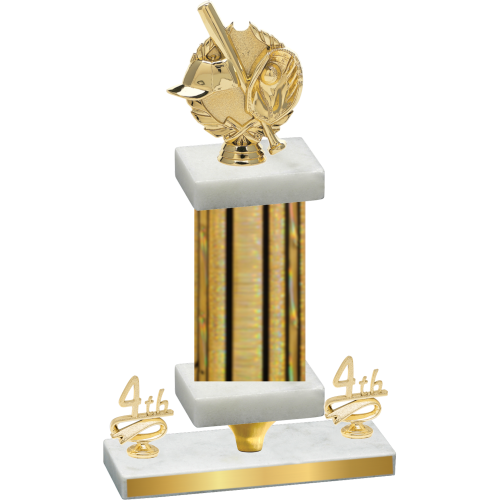 Premium Single Gold Glacier Fourth Place Baseball Trophy