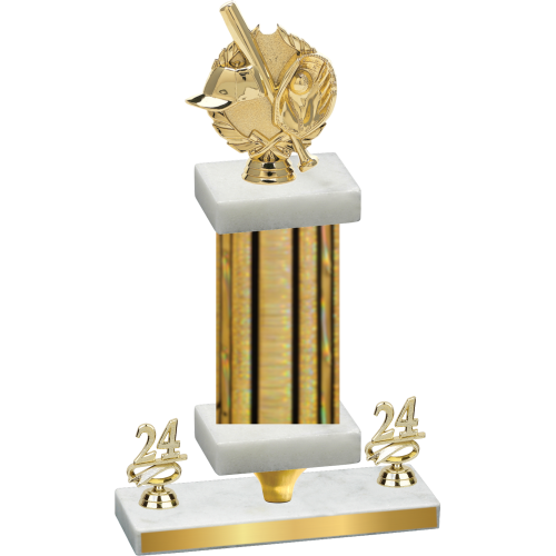 Premium Single Gold Glacier Year Baseball Trophy
