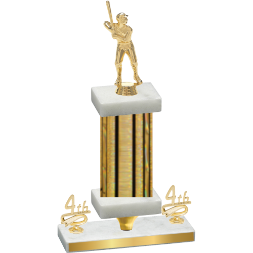 Premium Single Gold Glacier Fourth Place Baseball Trophy