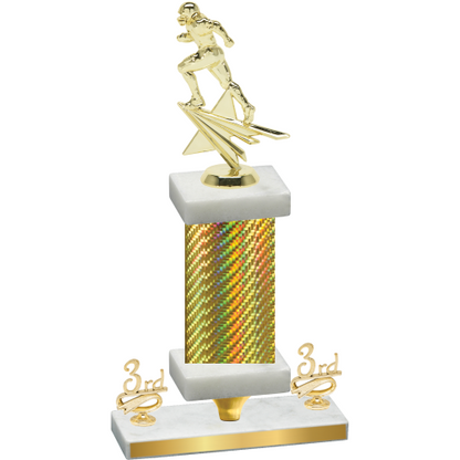 Premium Single Gold Carbon Fiber Third Place Football Trophy