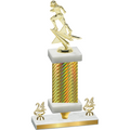 Premium Single Gold Carbon Fiber Year Football Trophy
