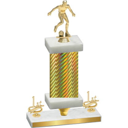 Premium Single Gold Carbon Fiber First Place Soccer Trophy
