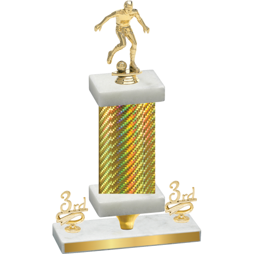 Premium Single Gold Carbon Fiber Third Place Soccer Trophy