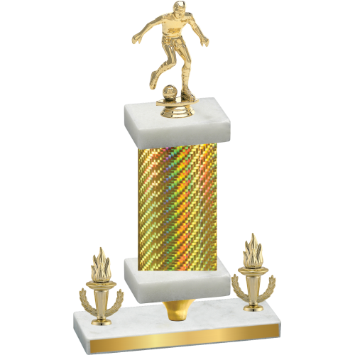 Premium Single Gold Carbon Fiber Victory Soccer Trophy