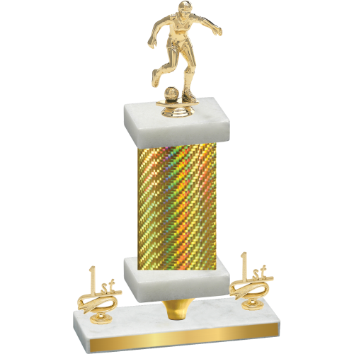 Premium Single Gold Carbon Fiber First Place Soccer Trophy
