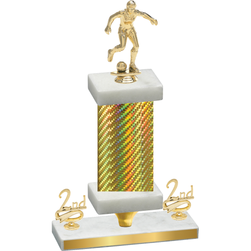 Premium Single Gold Carbon Fiber Second Place Soccer Trophy