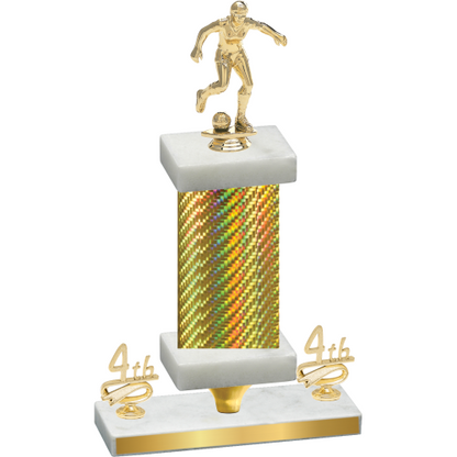 Premium Single Gold Carbon Fiber Fourth Place Soccer Trophy