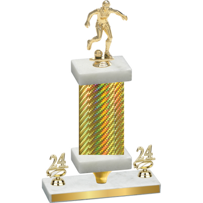 Premium Single Gold Carbon Fiber Year Soccer Trophy