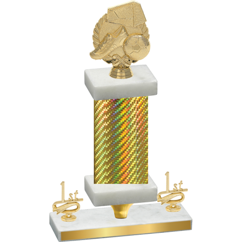 Premium Single Gold Carbon Fiber First Place Soccer Trophy