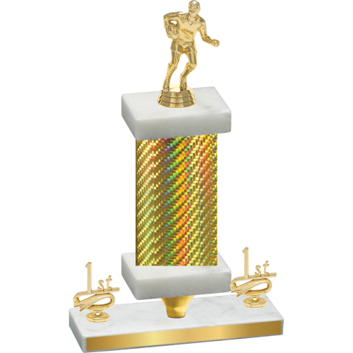 Premium Single Gold Carbon Fiber First Place Rugby Trophy
