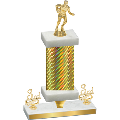 Premium Single Gold Carbon Fiber Third Place Rugby Trophy