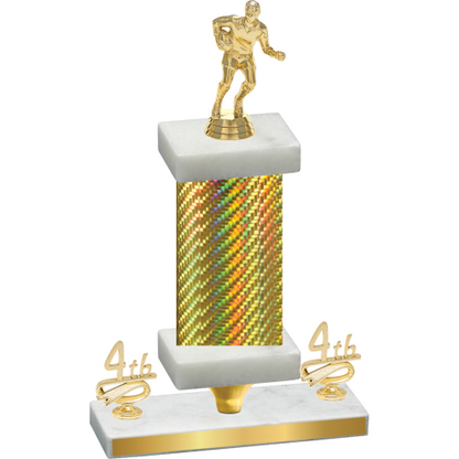 Premium Single Gold Carbon Fiber Fourth Place Rugby Trophy