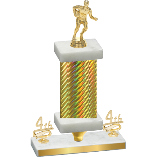 Premium Single Gold Carbon Fiber Fourth Place Rugby Trophy