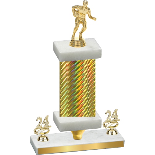 Premium Single Gold Carbon Fiber Year Rugby Trophy