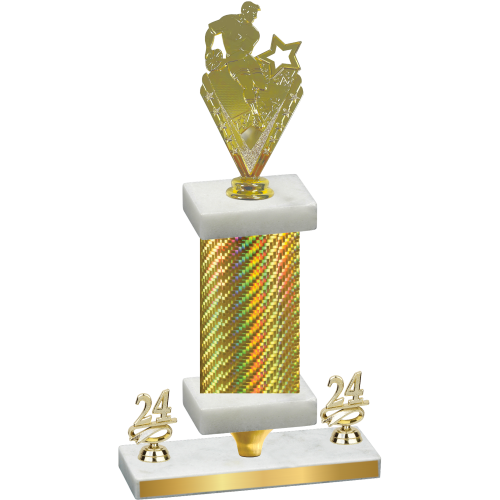 Premium Single Gold Carbon Fiber Year Rugby Trophy