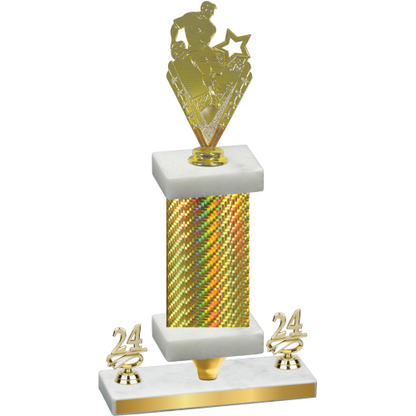Premium Single Gold Carbon Fiber Year Rugby Trophy