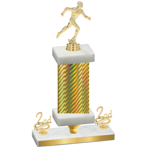 Premium Single Gold Carbon Fiber Second Place Running Trophy