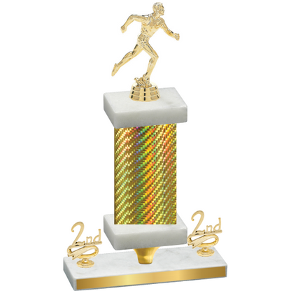 Premium Single Gold Carbon Fiber Second Place Running Trophy