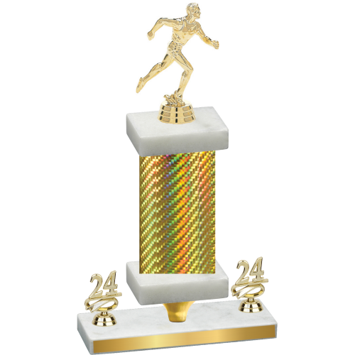 Premium Single Gold Carbon Fiber Year Running Trophy