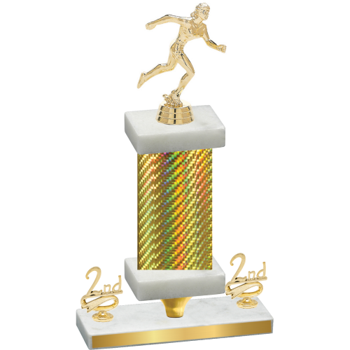Premium Single Gold Carbon Fiber Second Place Running Trophy