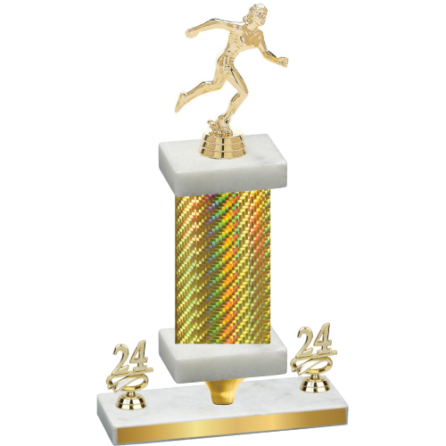 Premium Single Gold Carbon Fiber Year Running Trophy