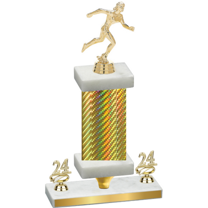 Premium Single Gold Carbon Fiber Year Running Trophy