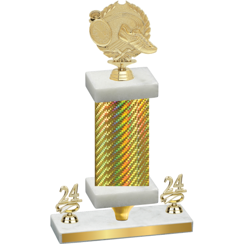 Premium Single Gold Carbon Fiber Year Running Trophy