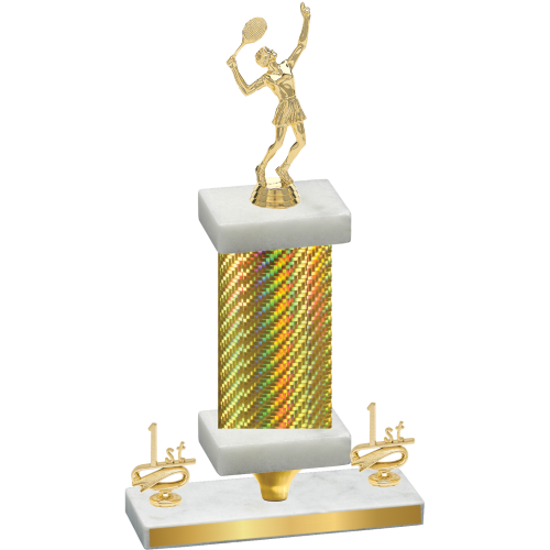 Premium Single Gold Carbon Fiber First Place Tennis Trophy
