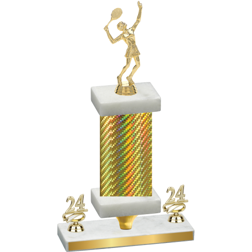Premium Single Gold Carbon Fiber Year Tennis Trophy