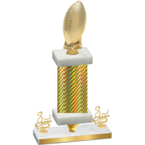 Premium Single Gold Carbon Fiber Third Place Football Trophy