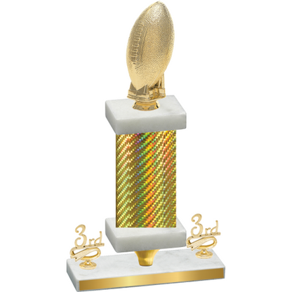 Premium Single Gold Carbon Fiber Third Place Football Trophy