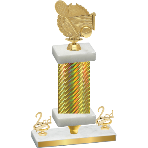 Premium Single Gold Carbon Fiber Second Place Tennis Trophy