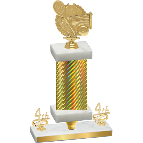 Premium Single Gold Carbon Fiber Fourth Place Tennis Trophy