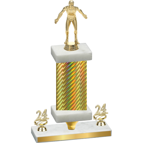 Premium Single Gold Carbon Fiber Year Wrestling Trophy