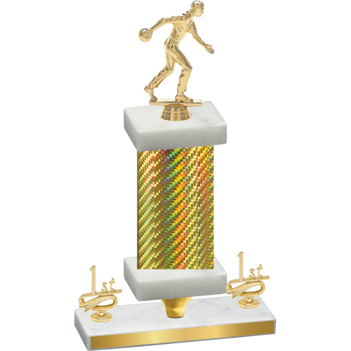 Premium Single Gold Carbon Fiber First Place Bowling Trophy