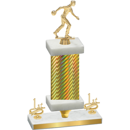 Premium Single Gold Carbon Fiber First Place Bowling Trophy