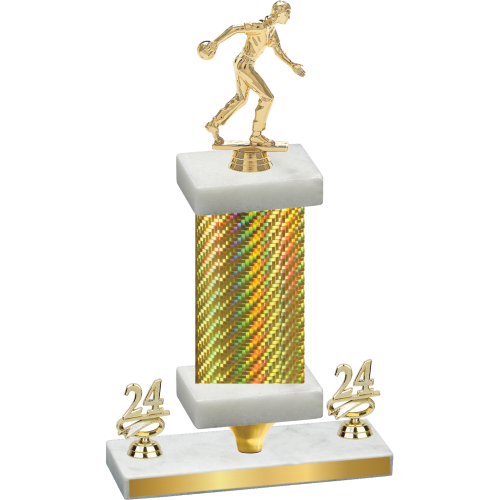 Premium Single Gold Carbon Fiber Year Bowling Trophy