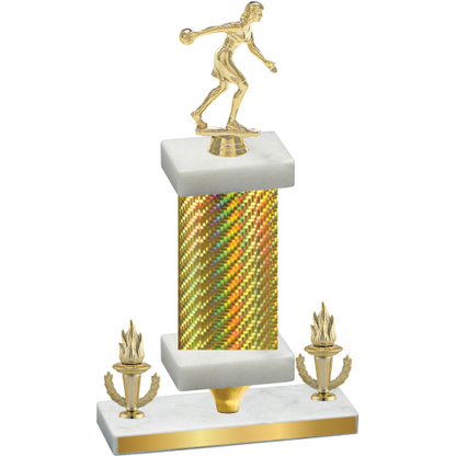 Premium Single Gold Carbon Fiber Victory Bowling Trophy