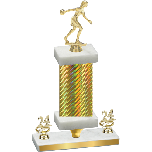 Premium Single Gold Carbon Fiber Year Bowling Trophy