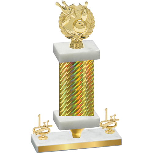Premium Single Gold Carbon Fiber First Place Bowling Trophy