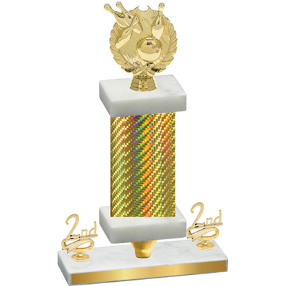 Premium Single Gold Carbon Fiber Second Place Bowling Trophy