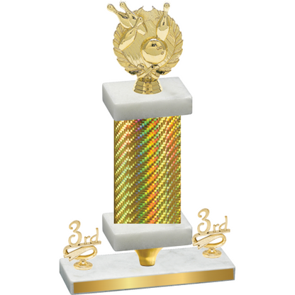 Premium Single Gold Carbon Fiber Third Place Bowling Trophy