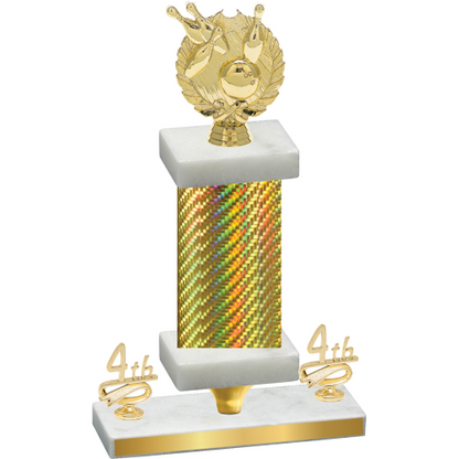 Premium Single Gold Carbon Fiber Fourth Place Bowling Trophy