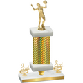 Premium Single Gold Carbon Fiber Third Place Volleyball Trophy