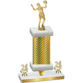 Premium Single Gold Carbon Fiber Year Volleyball Trophy