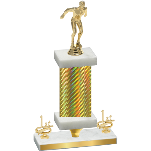 Premium Single Gold Carbon Fiber First Place Swimming Trophy
