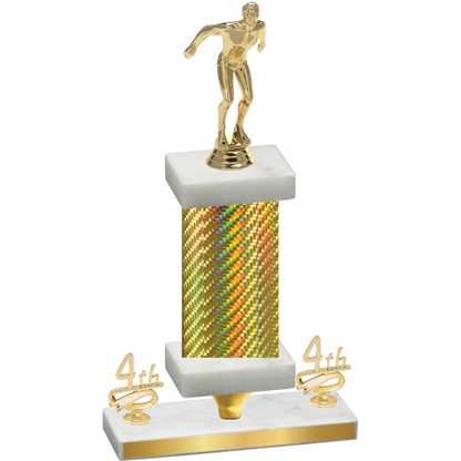 Premium Single Gold Carbon Fiber Fourth Place Swimming Trophy