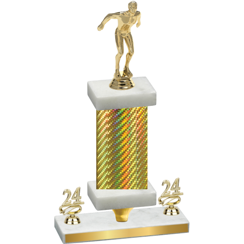 Premium Single Gold Carbon Fiber Year Swimming Trophy