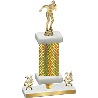 Premium Single Gold Carbon Fiber Year Swimming Trophy